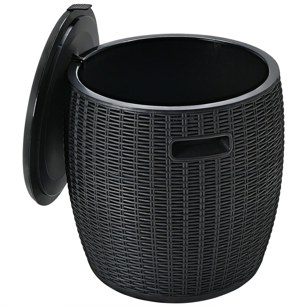 9.5 Gallon 4-in-1 Patio Rattan Cool Bar Cocktail Table Side Table